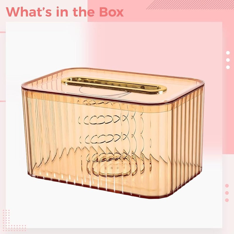 Orange Pet Tissue Box Cover Rectangular ABS Holder For Bathroom And Office - Image 4